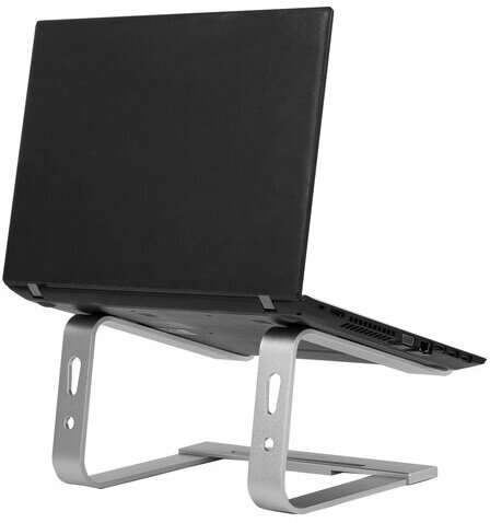 Подставка для ноутбука алюминиевая, нескользящая, 295х255 мм, BRAUBERG SOLID, 513618