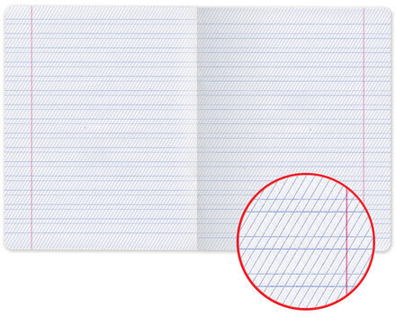 Тетрадь ЗЕЛЁНАЯ обложка 12 л., частая косая линия с полями, офсет, "HATBER", 12Т5B5_05112(T115329)