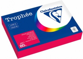 Бумага цветная CLAIREFONTAINE, А4, 80 г/м2, 500 л., интенсив, красный, Франция, 1782C, 1782PC