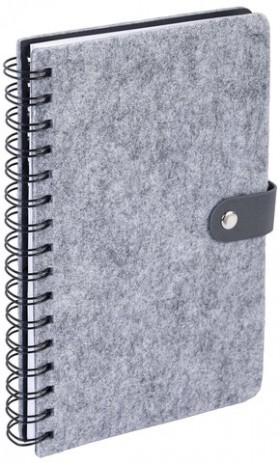 Ежедневник недатированный А5 135х210мм BRAUBERG Felt на гребне, войлок, кнопка 160л, серый, 117133