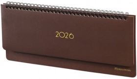 Планинг датированный 2026 305х140 мм BRAUBERG &quot;Select&quot;, под кожу, коричневый, 117233