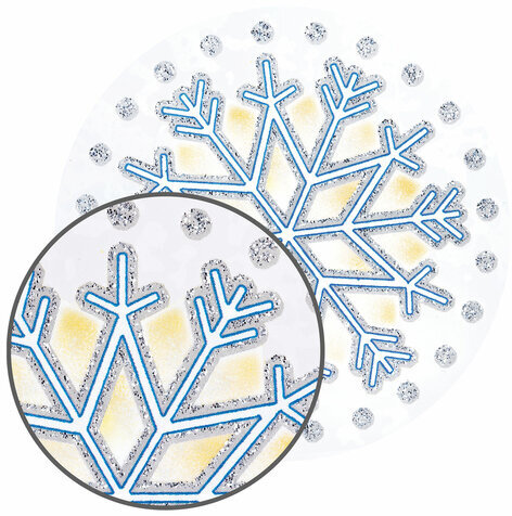 Украшение для окон и стекла ЗОЛОТАЯ СКАЗКА "Цветные снежинки 4", 30х38 см, ПВХ, 591222