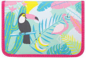 Пенал ПИФАГОР, 1 отделение, 1 откидная планка, ткань, 20х14 см, Toucan, 229209