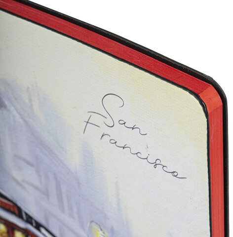 Блокнот А5 (143x210 мм), BRAUBERG VISTA "San Francisco", под кожу, гибкий, 80 л., 112070