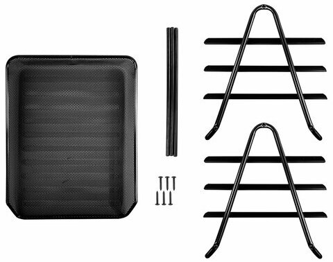Лоток горизонтальный металлический для бумаг, 3 секции, BRAUBERG "Germanium", А4 (267х355х295 мм), черный, 231952