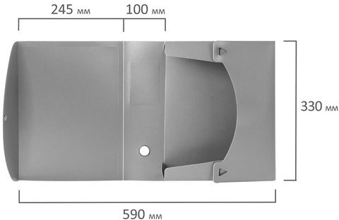 Короб архивный (330х245 мм), 100 мм, пластик, разборный, до 900 листов, серый, 0,9 мм, BRAUBERG "Energy", 236855