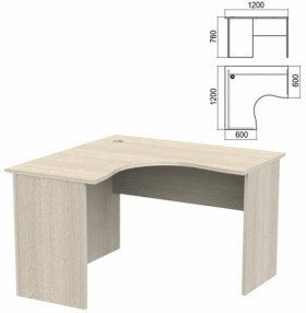 Стол компактный &quot;Арго&quot;, 1200х1200х760 мм, левый, ясень шимо (КОМПЛЕКТ)
