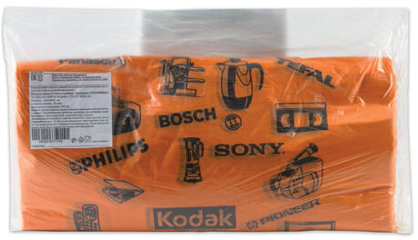 Пакеты "майка", КОМПЛЕКТ 100 шт., 42+18х65 см, ПНД, "Электрон", 18 мкм, ОРАНЖЕВЫЕ, ЮПЛАСТ, ЮМАЙ1010