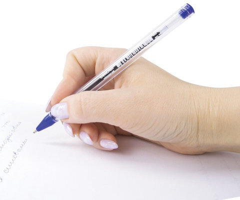 Ручка шариковая масляная ОФИСМАГ, СИНЯЯ, корпус прозрачный, узел 0,7 мм, линия письма 0,35 мм, 142151