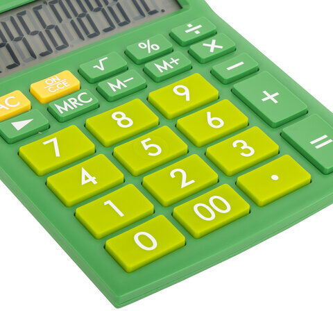 Калькулятор настольный BRAUBERG ULTRA-12-GN (192x143 мм), 12 разрядов, двойное питание, ЗЕЛЕНЫЙ, 250493