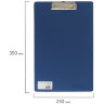 Доска-планшет ОФИСМАГ с прижимом А4 (230х350 мм), картон/ПВХ, РОССИЯ, СИНЯЯ, 225987
