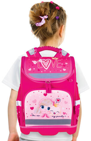 Ранец ЮНЛАНДИЯ WISE для начальной школы, "Lovely friends", 37x29х15 см, 270587