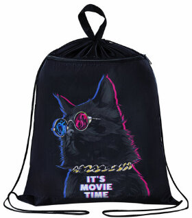 Мешок для обуви BRAUBERG, с петлёй, карман на молнии, полиэстер, 47х37 см, &quot;Movie time&quot;, 270910