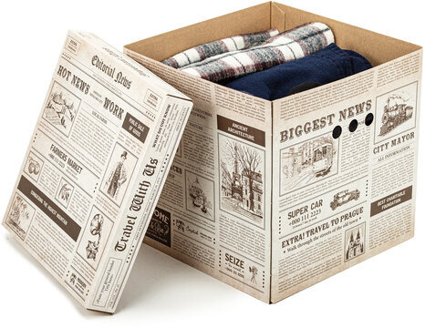 Короб для хранения из плотного микрогофрокартона 315х315х315 мм, КОМПЛЕКТ 3 шт., BRAUBERG HOME, 271818