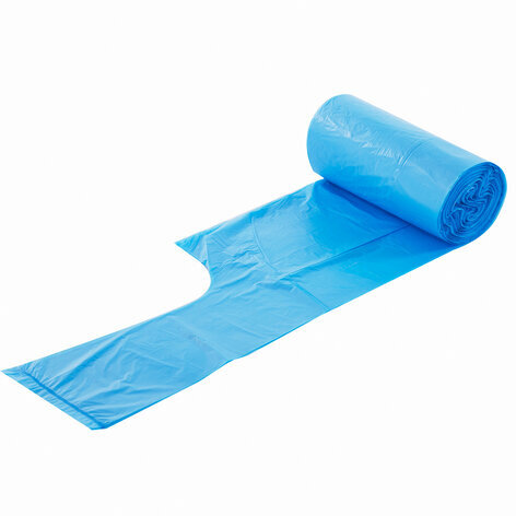 Мешки для мусора с ручками LAIMA ULTRA 35 л, синие 30 шт., прочные, ПНД 9 мкм, 50х54 см, 607683