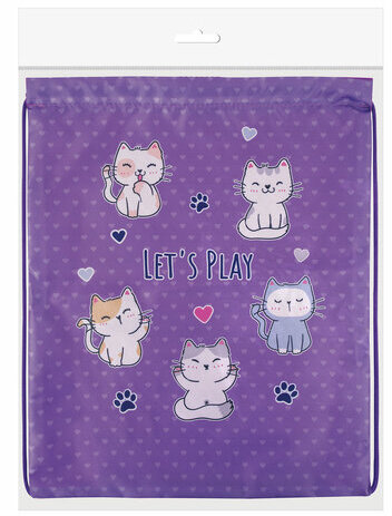 Мешок для обуви BRAUBERG KIDS, с петлей, 42х34 см, "Playing kittens", 272413