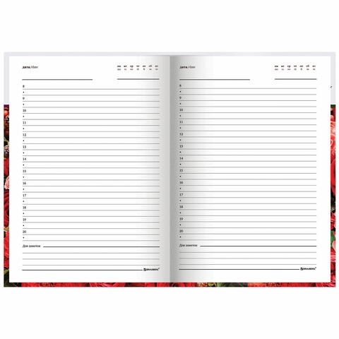 Ежедневник учителя специализированный А5 (215х145 мм), твердая обложка, 144 л., BRAUBERG, "ЦВЕТЫ", 129234