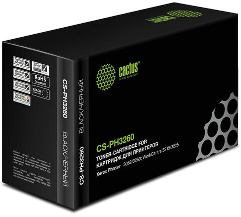 Тонер-картридж CACTUS (CS-PH3260) для XEROX WorkCentre 3215/3225/Phaser 3052/3260, ресурс 3000 стр.