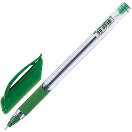 Ручка шариковая масляная BRAUBERG "Extra Glide GT", ЗЕЛЕНАЯ, трехгранная, узел 0,7 мм, линия письма 0,35 мм, 142921