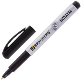 Маркер для CD и DVD BRAUBERG, ЧЕРНЫЙ, тонкий наконечник, 1 мм, 150418