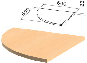 Стол приставной угловой &quot;Монолит&quot;, 600х600х750 мм, БЕЗ ОПОРЫ (640137), цвет бук бавария, ПМ38.1