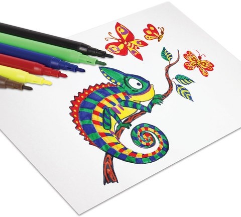 Фломастеры ПИФАГОР, 12 цветов, вентилируемый колпачок, 151090