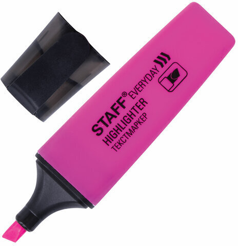 Текстовыделитель STAFF "EVERYDAY HL-638", РОЗОВЫЙ, линия 1-5 мм, 151641