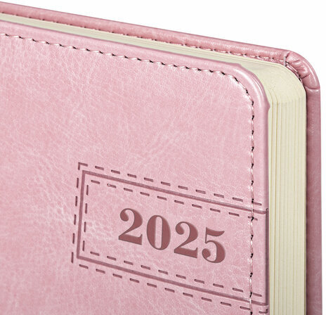 Ежедневник датированный 2025, А5, 138x213 мм, BRAUBERG "Imperial", под кожу, розовый, 115790