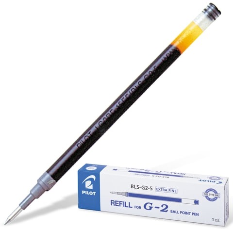 Стержень гелевый PILOT, 110 мм, СИНИЙ, узел 0,5 мм, линия письма 0,3 мм, BLS-G2-5