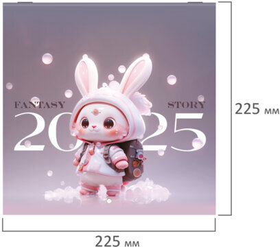 Календарь настенный перекидной на 2025 г., BRAUBERG, 12 листов, 22,5х22,5 см, МИНИ, "Fantasy Story", 116182