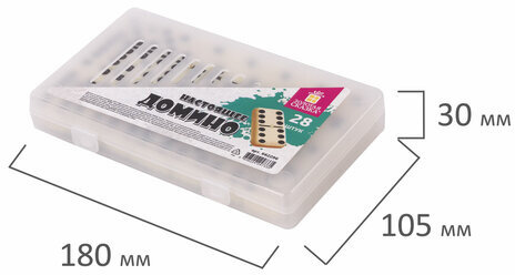 Игра настольная "ДОМИНО", пластиковый кейс, 17х10 см, ЗОЛОТАЯ СКАЗКА, 662296