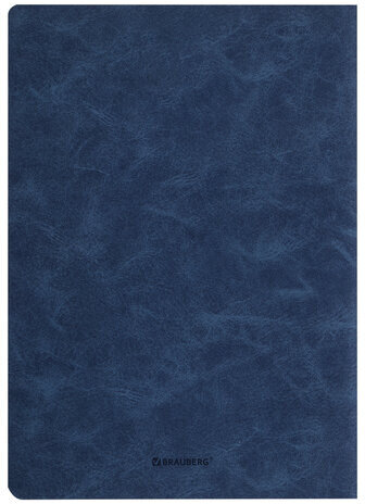 Тетрадь 48 л. в клетку обложка фактурный кожзам, сшивка, A5 (147х210мм), СИНИЙ, BRAUBERG SKY, 403866
