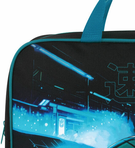 Папка на молнии с ручками BRAUBERG А4, 1 отделение, полиэстер, 80 мм, "Night race", 272180