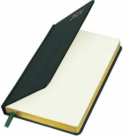 Ежедневник датированный 2024 А5 138x213 мм BRAUBERG "Iguana", под кожу, темно-зеленый, 114852