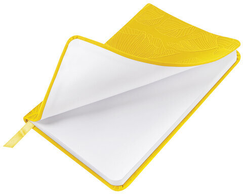 Еженедельник датированный 2024 МАЛЫЙ ФОРМАТ 95х15 5мм А6, BRAUBERG "Foliage", под кожу, желтый, 115055