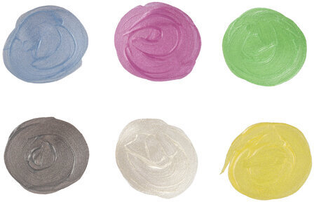 Краски акриловые ПЕРЛАМУТРОВЫЕ для рисования и хобби BRAUBERG 6 цветов по 20 мл, 191603