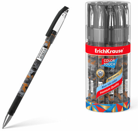 Ручка шариковая ERICH KRAUSE ColorTouch "Rough native", СИНЯЯ, узел 0,7 мм, линия письма 0,35 мм, 48766