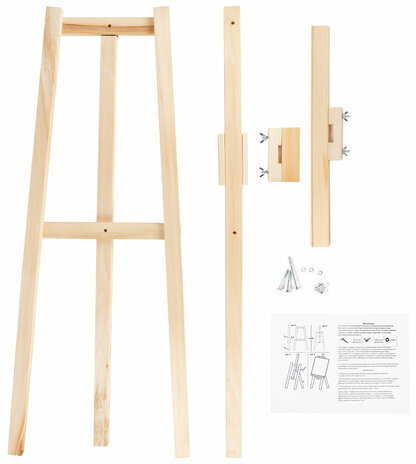 Мольберт напольный из липы "Лира", 67х162х48 см, высота холста до 100 см, BRAUBERG ART DEBUT, 192337