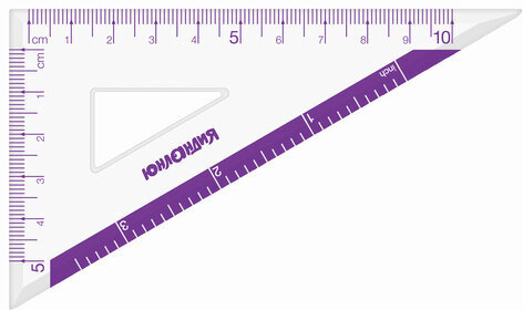 Набор чертежный малый ЮНЛАНДИЯ "ГЕОМЕТРИЯ" (линейка 15 см, 2 треугольника, транспортир), фиолетовая шкала, 210739