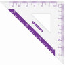 Набор чертежный малый ЮНЛАНДИЯ "ГЕОМЕТРИЯ" (линейка 15 см, 2 треугольника, транспортир), фиолетовая шкала, 210739