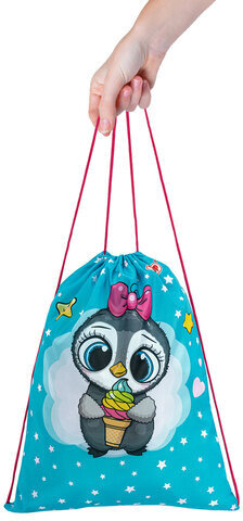 Мешок для обуви ПИФАГОР, 1 отделение, 40х32 см, "Smart penguin", 271602