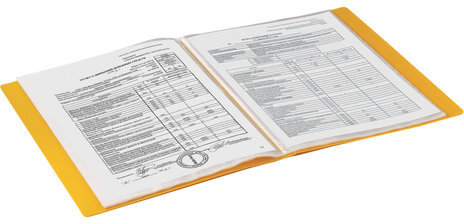 Папка 40 вкладышей BRAUBERG "Contract", желтая, вкладыши-антиблик, 0,7 мм, бизнес-класс, 221780