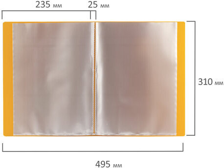 Папка 40 вкладышей BRAUBERG "Contract", желтая, вкладыши-антиблик, 0,7 мм, бизнес-класс, 221780
