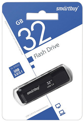 Флеш-диск 32 GB SMARTBUY Dock USB 3.0, черный, SB32GBDK-K3