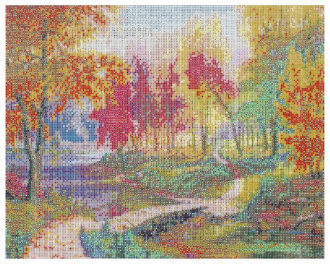 Картина стразами(алмазная мозаика), 40х50см, ОСТРОВ СОКРОВИЩ "Осень в старом парке", без подрамника, 663868