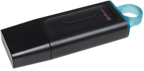 Флеш-диск 64GB KINGSTON DataTraveler Exodia, разъем USB 3.2, черный/бирюзовый, DTX/64GB