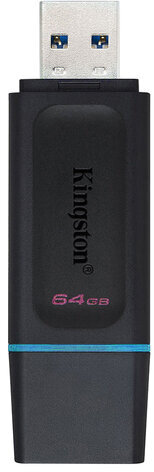 Флеш-диск 64GB KINGSTON DataTraveler Exodia, разъем USB 3.2, черный/бирюзовый, DTX/64GB