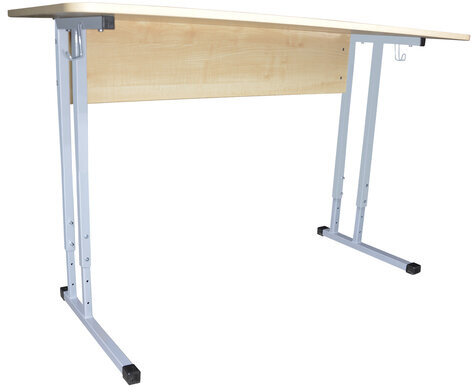Стол-парта 2-местный регулируемый "Умник", 1200х500х640-760 мм, рост 4-6, серый каркас, ЛДСП клён