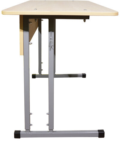 Стол-парта 2-местный регулируемый "Умник", 1200х500х640-760 мм, рост 4-6, серый каркас, ЛДСП клён