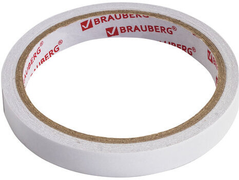 Клейкая двухсторонняя лента 12 мм х 10 м, БУМАЖНАЯ ОСНОВА, BRAUBERG, 227267